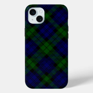 Coque Case-Mate iPhone Black Watch Tartan bleu vert Plaid