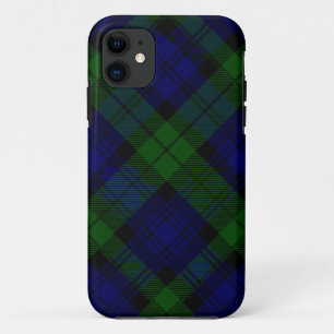 Case-Mate iPhone Case Black Watch Tartan bleu vert Plaid