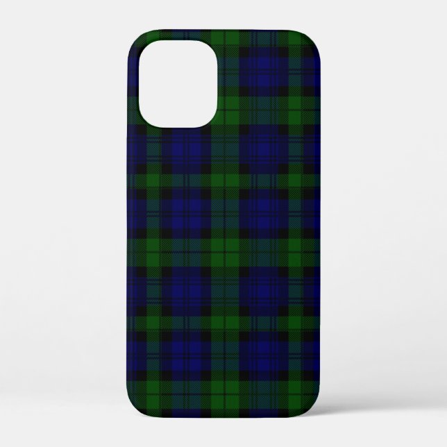 Coques Case-Mate iPhone Black Watch Tartan bleu vert Plaid (Verso)
