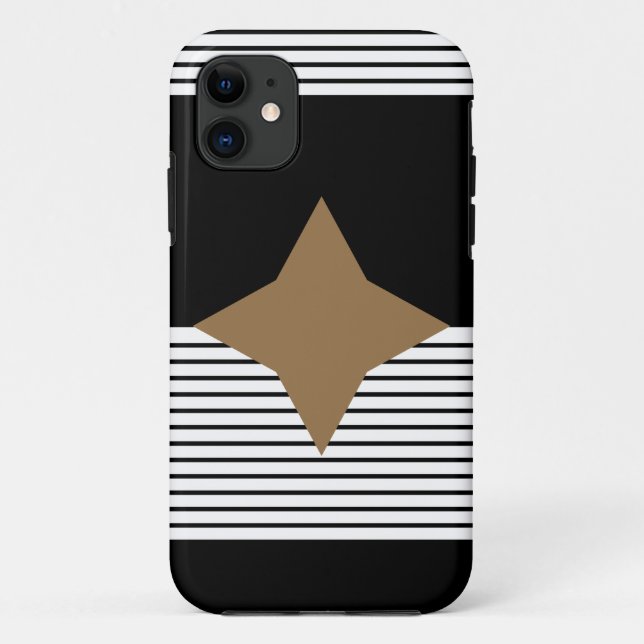 Coques Case-Mate iPhone Black White Colorblock & Brown Diamond (Dos)