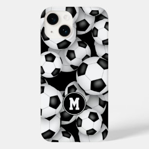 Coque Case-Mate iPhone Black white équipe couleurs enfants soccer balls m