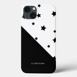 Coques Pour iPhone Black & White Stars Patten Abtract Personnalisé