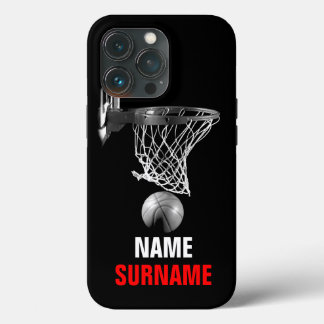 Case-Mate iPhone Case Black White Your Name Surname Basketball