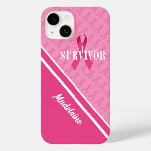 Coque Case-Mate iPhone Blanc avec rose Ruban Cancer Survivant
