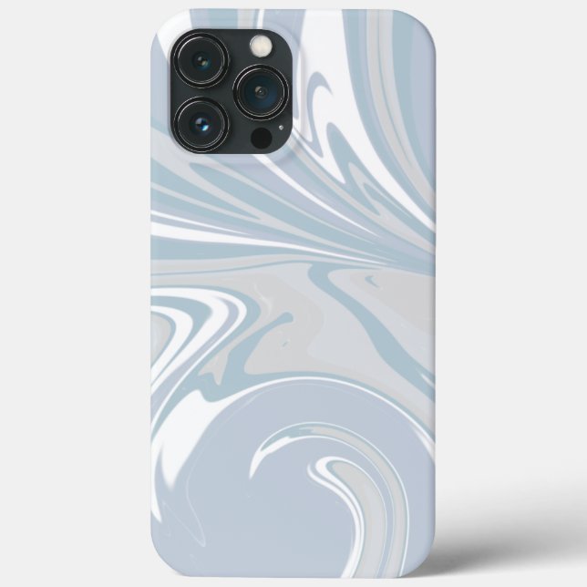 Coques Case-Mate iPhone Blanc Bleu Abstrait Vagues Inspirivi Moderne (Verso)