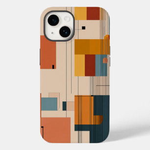 Coque Case-Mate iPhone blanc brun et bleu noir petites lignes