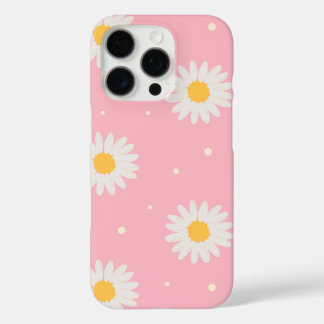 Coque iPhone 16 Pro Blanc Daisy Dot Rose