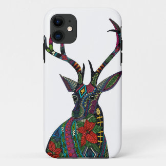 Etui iPhone Case-Mate blanc de cerfs communs de poinsettia