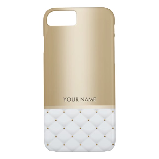 Coques Case-Mate iPhone Blanc de luxe nommé fait sur commande d'or moderne (Dos)