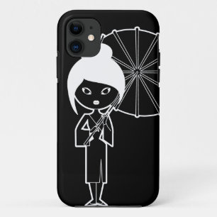 Case-Mate iPhone Case Blanc de Madame de geisha sur le noir