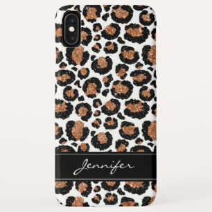 Case-Mate iPhone Case Blanc de monogramme et motif de guépard de feuille