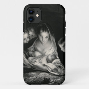 Case-Mate iPhone Case Blanc de noir d'anges de Vierge Marie de Jésus de