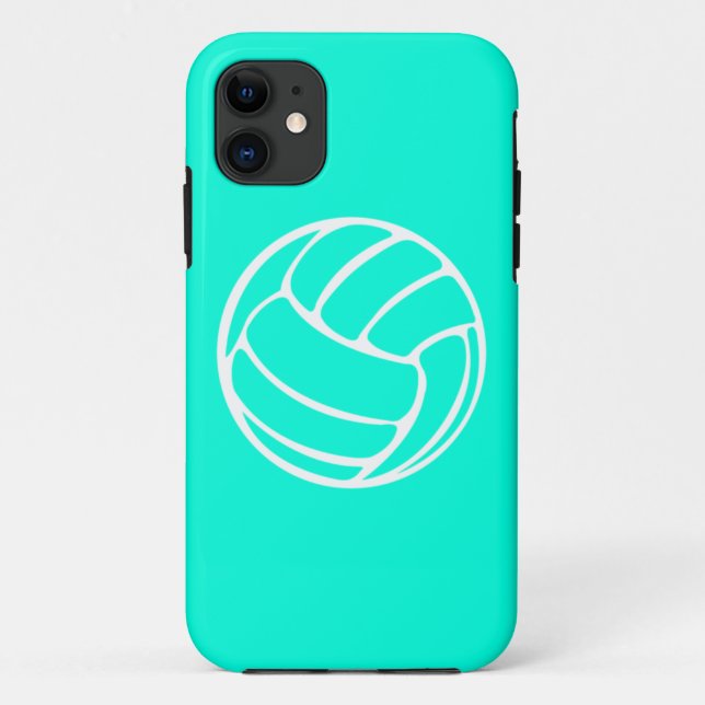 Coques Case-Mate iPhone blanc de volleyball de l'iPhone 5 sur la turquoise (Dos)