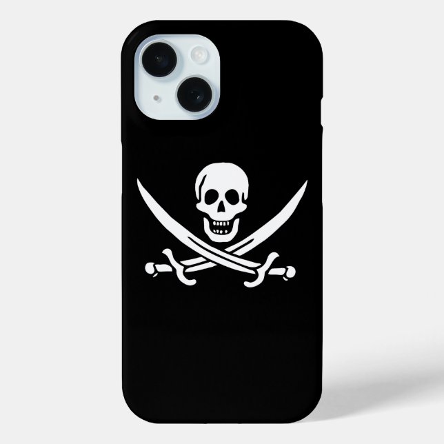 Coques Case-Mate iPhone Blanc, Drapeau Pirate Calico Jack, Crâne & Cutlass (Verso)