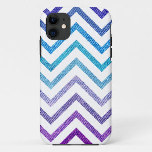 Coque Case-Mate Pour iPhone Blanc en pastel de Chevron de denim