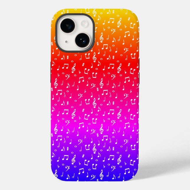 Coques Case-Mate iPhone blanc et arc-en-ciel Musical (Verso)