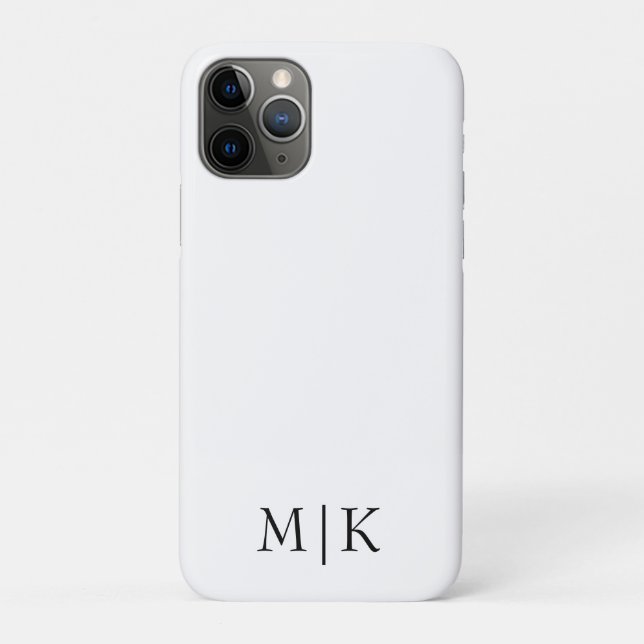 Coques Case-Mate iPhone Blanc et noir | Monogramme moderne (Dos)