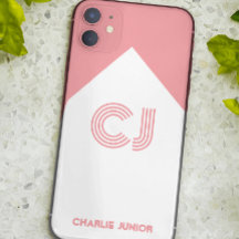 blanc et rose roux Stylish Monogramme