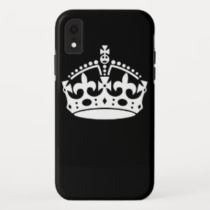 Coque Case-Mate iPhone Blanc Garder la couronne calme sur le noir