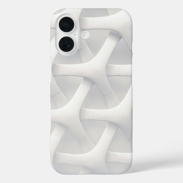 Coques Case-Mate iPhone Blanc géométrique 3D moderne (Verso)