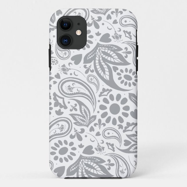 Coques Case-Mate iPhone Blanc Gris Stylish Boho Motif (Dos)