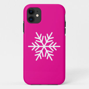 Case-Mate iPhone Case Blanc Moderne Flocon de Neige Nordique sur Fond Ro