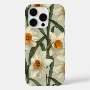 Coque iPhone 16 Pro Blanc Narcisse Floral Spring Botanique