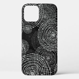Case-Mate iPhone Case Blanc Noir : Formes Rondes Simples.