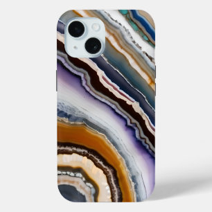 Coque Case-Mate iPhone Blanc Noir Lilas Bleu Terracotta Agate Géode