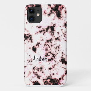 Case-Mate iPhone Case Blanc Noir Rose Marbre Peinture Éclaboussure Abst