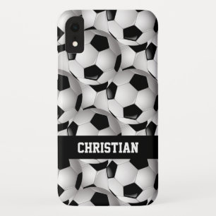 Coque Case-Mate Pour iPhone Blanc personnalisé de noir de motif de ballon de