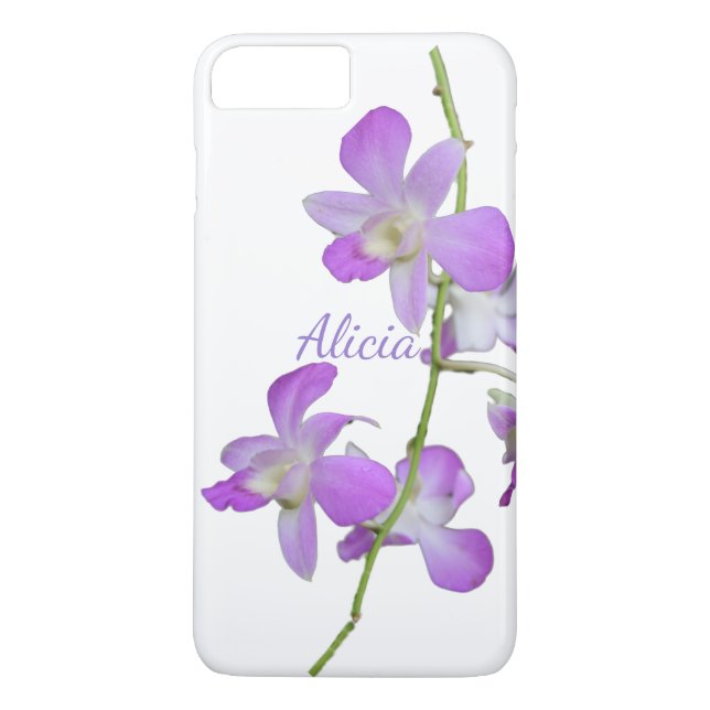 Coques Case-Mate iPhone Blanc pourpre d'orchidée tropicale (Dos)