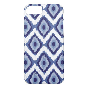 Etui iPhone Case-Mate Blanc tribal bleu Chevron de diamant d'Ikat