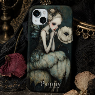 Coque Case-Mate iPhone Blanche Fée Gothique Fleur Personnalisée Whimsgoth