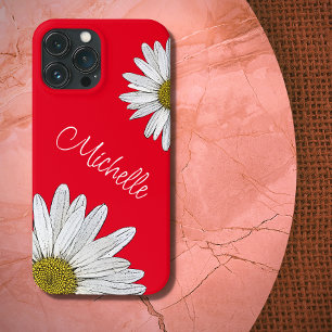 Case-Mate iPhone Case Blancs marguerites Whimsical Floral Rouge