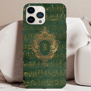 Coque Case-Mate iPhone Blason de monogramme vintage manuscrit de musique 