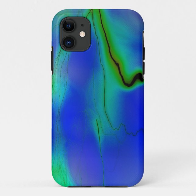 Coques Case-Mate iPhone blauer und grüner Blitz iphone Kasten (Dos)