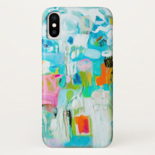 Coque iPhone X Bleu Abstrait