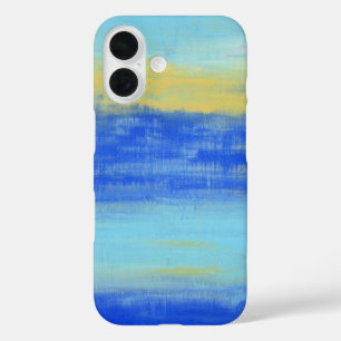 Coque Pour iPhone 16 Bleu Aqua Turquoise Nautique Abstrait