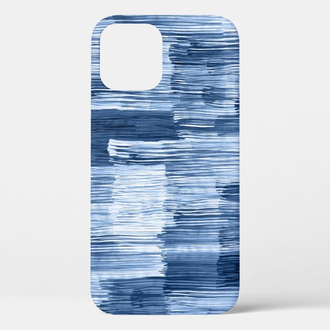 Coques Case-Mate iPhone Bleu Aquarelles : Motif géométrique (Verso)
