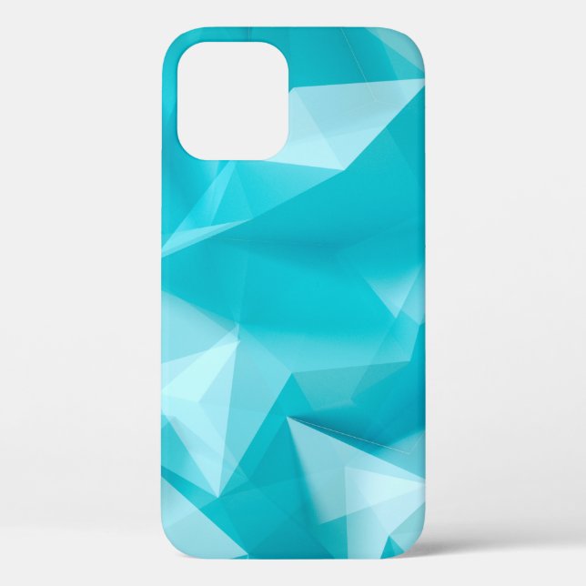 Coques Case-Mate iPhone Bleu, arrière - plan turquoise avec cristaux, tria (Verso)