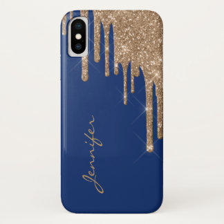 Case-Mate iPhone Case Bleu avec Parties scintillant d'or lecteurs iPhone