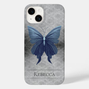 Coque Case-Mate iPhone Bleu bijoux papillon Damas