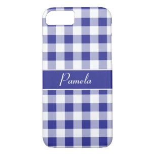 Case-Mate iPhone Case Bleu Blanc Buffalo Plaid Motif Personnaliser