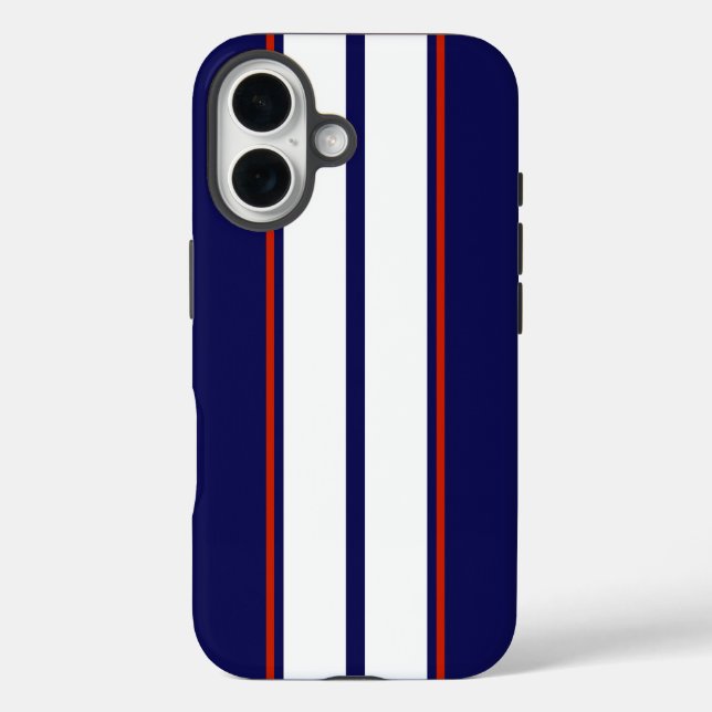 Coques Case-Mate iPhone Bleu, blanc et rouge Classy (Verso)