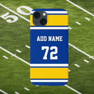 Case-Mate iPhone Case Bleu Blanc et Sol Jaune Sports Stripe