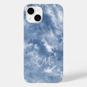 Coque Case-Mate iPhone Bleu blanc marbré Ciel Abstrait personnalisé