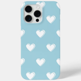 Coque Case-Mate iPhone Bleu blanc mignon simple Motif de coeur