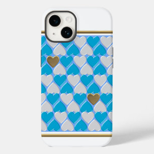 Coque Case-Mate iPhone Bleu, blanc motif bavarois.