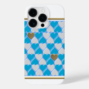 Coque Case-Mate iPhone Bleu, blanc motif bavarois.